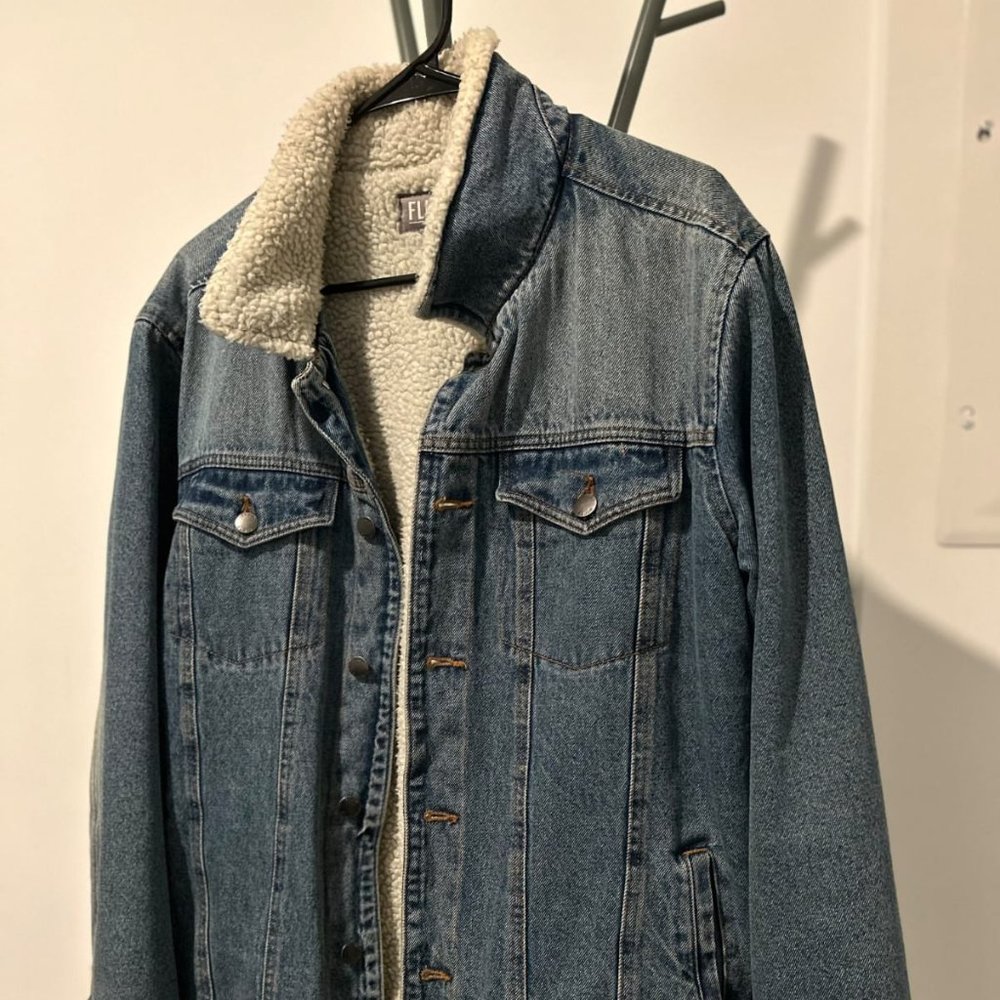 Men's Denim Jacket with Sherpa Lining